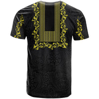 Philippines Polynesian Floral Pattern T Shirt With Barong Tagalog Black Style