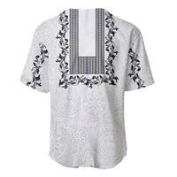 Philippines Polynesian Floral Pattern Baseball Jersey With Barong Tagalog White Style