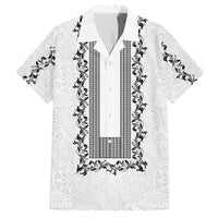 Philippines Polynesian Floral Pattern Family Matching Off The Shoulder Long Sleeve Dress and Hawaiian Shirt With Barong Tagalog White Style LT03 Dad's Shirt - Short Sleeve White - Polynesian Pride