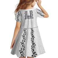 Philippines Polynesian Floral Pattern Family Matching Summer Maxi Dress and Hawaiian Shirt With Barong Tagalog White Style