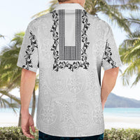 Philippines Polynesian Floral Pattern Hawaiian Shirt With Barong Tagalog White Style