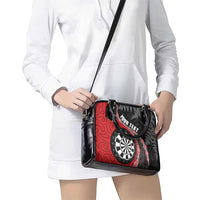 Personalised New Zealand Darts Shoulder Handbag Koru Tribal Tattoo and Silver Fern Maori Pattern Red Color