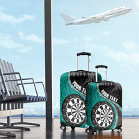 Personalised New Zealand Darts Luggage Cover Koru Tribal Tattoo and Silver Fern Maori Pattern Teal Color LT03 - Polynesian Pride