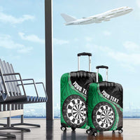 Personalised New Zealand Darts Luggage Cover Koru Tribal Tattoo and Silver Fern Maori Pattern Green Color LT03 - Polynesian Pride