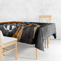 Personalised New Zealand Darts Tablecloth Koru Tribal Tattoo and Silver Fern Maori Pattern Orange Color