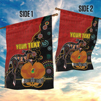 Personalised Papua New Guinea and Australia Together Garden Flag Bird-of-paradise and Kangaroo with Aboriginal Pattern