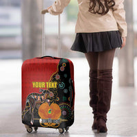 Personalised Papua New Guinea and Australia Together Luggage Cover Bird-of-paradise and Kangaroo with Aboriginal Pattern
