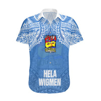 Hela Wigmen Rugby Hawaiian Shirt Papua New Guinea Polynesian Tattoo LT03 Blue - Polynesian Pride