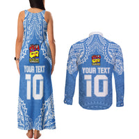 Custom Hela Wigmen Rugby Couples Matching Tank Maxi Dress and Long Sleeve Button Shirts Papua New Guinea Polynesian Tattoo LT03 - Polynesian Pride