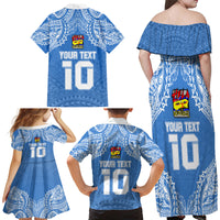 Custom Hela Wigmen Rugby Family Matching Off Shoulder Maxi Dress and Hawaiian Shirt Papua New Guinea Polynesian Tattoo LT03 - Polynesian Pride