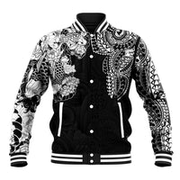Japanese Irezumi and Hawaiian Polynesian Art Tattoo Baseball Jacket Black Color - Polynesian Pride