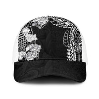 Japanese Irezumi and Hawaiian Polynesian Art Tattoo Baseball Net Cap Black Color LT03 One Size White Black - Polynesian Pride