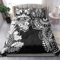 Japanese Irezumi and Hawaiian Polynesian Art Tattoo Bedding Set Black Color - Polynesian Pride