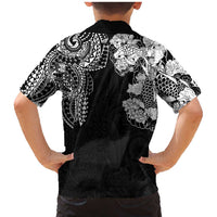 Japanese Irezumi and Hawaiian Polynesian Art Tattoo Family Matching Mermaid Dress and Hawaiian Shirt Black Color LT03 - Polynesian Pride