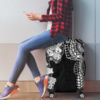 Japanese Irezumi and Hawaiian Polynesian Art Tattoo Luggage Cover Black Color - Polynesian Pride