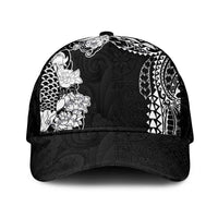 Japanese Irezumi and Hawaiian Polynesian Art Tattoo Mesh Trucker Cap Black Color - Polynesian Pride
