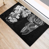 Japanese Irezumi and Hawaiian Polynesian Art Tattoo Rubber Doormat Black Color - Polynesian Pride