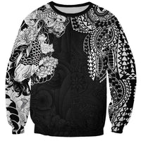 Japanese Irezumi and Hawaiian Polynesian Art Tattoo Sweatshirt Black Color - Polynesian Pride