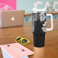 Japanese Irezumi and Hawaiian Polynesian Art Tattoo Tumbler With Handle Black Color - Polynesian Pride