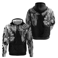 Japanese Irezumi and Hawaiian Polynesian Art Tattoo Zip Hoodie Black Color - Polynesian Pride