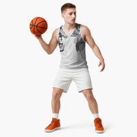 Japanese Irezumi and Hawaiian Polynesian Art Tattoo Basketball Jersey White Color - Polynesian Pride