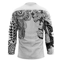 Japanese Irezumi and Hawaiian Polynesian Art Tattoo Hockey Jersey White Color - Polynesian Pride