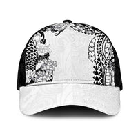 Japanese Irezumi and Hawaiian Polynesian Art Tattoo Mesh Trucker Cap White Color - Polynesian Pride