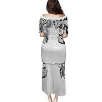 Japanese Irezumi and Hawaiian Polynesian Art Tattoo Puletasi White Color - Polynesian Pride