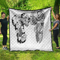 Japanese Irezumi and Hawaiian Polynesian Art Tattoo Quilt White Color LT03 - Polynesian Pride