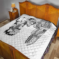 Japanese Irezumi and Hawaiian Polynesian Art Tattoo Quilt White Color LT03 - Polynesian Pride