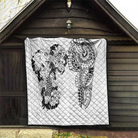 Japanese Irezumi and Hawaiian Polynesian Art Tattoo Quilt White Color LT03 - Polynesian Pride