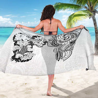 Japanese Irezumi and Hawaiian Polynesian Art Tattoo Sarong White Color - Polynesian Pride