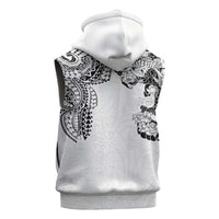 Japanese Irezumi and Hawaiian Polynesian Art Tattoo Sleeveless Hoodie White Color - Polynesian Pride