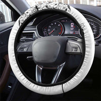 Japanese Irezumi and Hawaiian Polynesian Art Tattoo Steering Wheel Cover White Color - Polynesian Pride