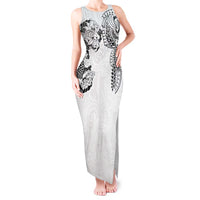 Japanese Irezumi and Hawaiian Polynesian Art Tattoo Tank Maxi Dress White Color - Polynesian Pride