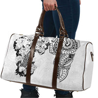 Japanese Irezumi and Hawaiian Polynesian Art Tattoo Travel Bag White Color - Polynesian Pride