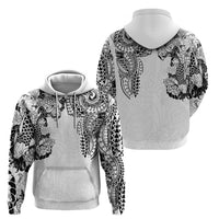 Japanese Irezumi and Hawaiian Polynesian Art Tattoo Zip Hoodie White Color - Polynesian Pride