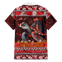 Hawaii KaʻUla Wena Volcano Turtle Family Matching Long Sleeve Bodycon Dress and Hawaiian Shirt Lava and Tropical Plants Tribal Pattern