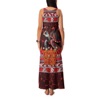 Hawaii KaʻUla Wena Volcano Turtle Family Matching Tank Maxi Dress and Hawaiian Shirt Lava and Tropical Plants Tribal Pattern