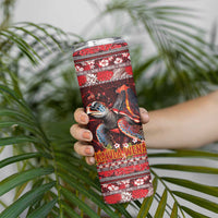 Hawaii KaʻUla Wena Volcano Turtle Skinny Tumbler Lava and Tropical Plants Tribal Pattern