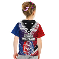 New Zealand Waitangi Kid T Shirt Kia Ora Maori Koruru Tiki Mask LT03 - Polynesian Pride