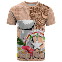 Northern Mariana Islands Hafa Adai Latte Stone T Shirt Peach Fuzz Color LT03 Peach Fuzz Color - Polynesian Pride
