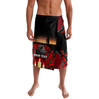 Custom New Zealand and Australia ANZAC Day Lavalava Gallipoli and Canlelight Lest We Forget LT03 Black - Polynesian Pride