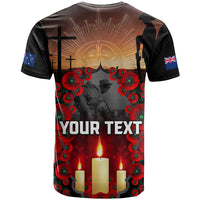 Custom New Zealand and Australia ANZAC Day T Shirt Gallipoli and Canlelight Lest We Forget LT03 - Polynesian Pride