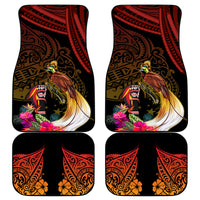 Papua New Guinea Bird-of-Paradise Car Mats Hibiscus and Kundu Drum Tribal Pattern