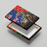 New Zealand and Australia ANZAC Day Canvas Wall Art National Flag mix Kiwi Bird and Kangaroo Soldier Style