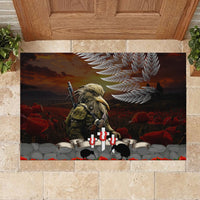 New Zealand ANZAC Day Rubber Doormat The Ode of Remembrance and Silver Fern