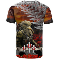 New Zealand ANZAC Day T Shirt The Ode of Remembrance and Silver Fern LT03 - Polynesian Pride