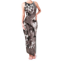 Hawaiian Lei Day Plumeria Humpback Whales Family Matching Tank Maxi Dress and Hawaiian Shirt Polynesian Art Vibrant Starry Nebula Grayscale Style