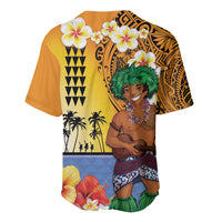 Happy Lei Day Baseball Jersey Hula Male Dancer Polynesian Flower Kakau Pattern